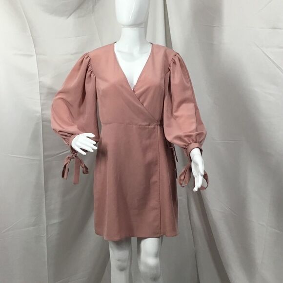 Topshop Ovoid Sleeve Wrap Dress (G3) - Picture 1 of 7